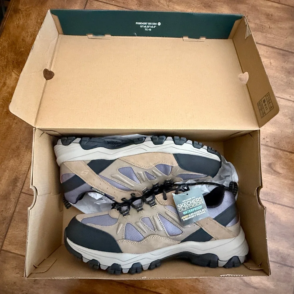Skechers Waterproof Relaxed Fit Tan Selmen Enago Trail Shoes- Men's 13 Tan Black